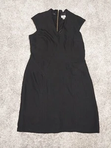 Worthington Women's Size 8 Black Lined Cap Sleeve Dress Gold Zipper  - Picture 1 of 6