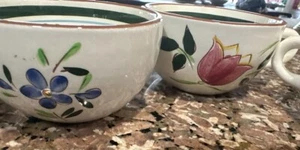Stangl Set Of 4 Vintage Coffee Cups Country Gardens Pattern 1950s Tulips Floral - Picture 1 of 10