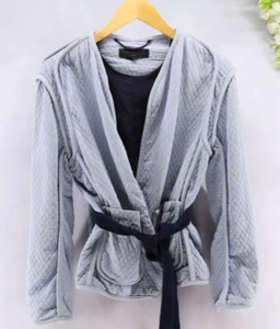 Rag & Bone Montana Cropped Quilted Chambray Blue Jacket Sz XS - Picture 1 of 12