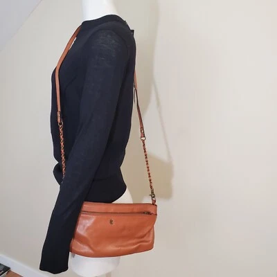 Elliott Lucca Brown Leather Convertible chain Handle smaller purse crossbody - Image 1 of 4