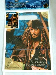 PIRATES OF THE CARIBBEAN ~~ 8- PLASTIC LOOT BAGS- PARTY SUPPLIES - Picture 1 of 1