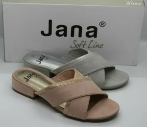 Sandalias anchas de terciopelo crujido rosa o gris para mujer Jana Soft Line nuevas en caja 8-27263-22 - Imagen 1 de 3
