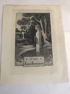 exlibris 1903 Incisione Di Théodore Crampe 1874-1911 Per Franz Baumann - Bild 1 von 5