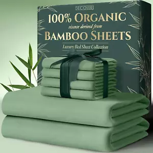 100% Organic Viscose Derived from Bamboo Sheets Full Size 6Pcs - Ultra Soft & Lu - Picture 1 of 8