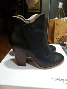Halogen Block Heel Leather Ankle Boots Size 6 - Picture 1 of 3