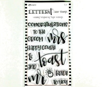 Wedding Mr. & Mrs. Clear Acrylic Stamp Set by Ranger LEC59332 NEW! - Image 1 of 2