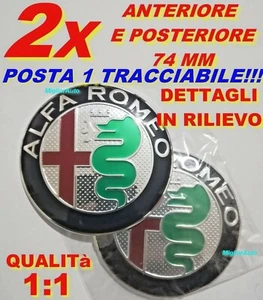 2 Stemma ALFA ROMEO GIULIETTA MITO 147 156 159 Logo Fregio Anteriore Posteriore - Foto 1 di 9