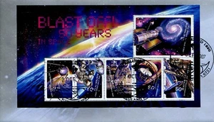 Blast Off 50 Years in Space 2007 (M/Sheet) FDC - Port Hedland WA 6721 pictórico - Imagen 1 de 1