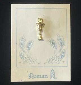 Vintage First Holy Communion Chalice Eucharist Pin Original Packaging - Picture 1 of 1