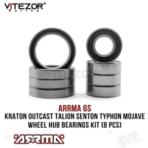 8Pcs Arrma 6S Kraton Outcast Talion Senton Typhon Mojave Wheel Hub Bearings Kit - Picture 1 of 7