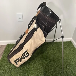 Vintage Ping Karsten Black & White Sunday Bag Single Strap Golf Bag 4-Way - Picture 1 of 14