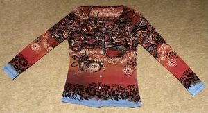 Damen Oberteil Designer Druck Langarm - Bild 1 von 5