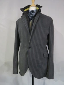 Abrigo deportivo Kenzo Homme 100% algodón a rayas completo extraíble ribete pesado 40 R - Imagen 1 de 9