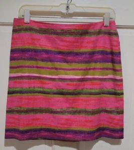 Ann Taylor Petite mehrfarbig gestreift gerade Bleistiftrock Gr 8p gefüttert  - Bild 1 von 4