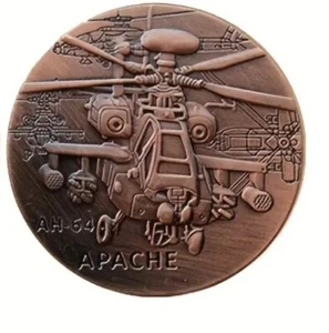 U.S. ARMY, AH-64 APACHE, CHALLENGE COIN, BRONZE, FREE SHIPPING - Picture 1 of 2