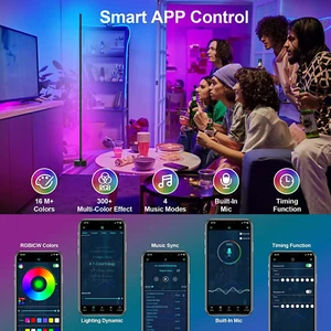 Corner Floor Lamp - Smart RGB LED Corner Lamp with App and Remote Control, 16... - Picture 1 of 12
