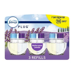 Febreze Plug-In Air Freshener, Mediterranean Lavender, 3 Count - Picture 1 of 9