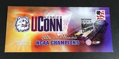 UCONN Women's 2004 BASKETBALL CHAMPION USPS Event Cover Stamp + Envelope - Image 1 of 4