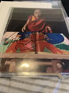 RARE Dalai Lama signed 8x10 color photo RAD LOA Free Protection Case - Picture 1 of 2