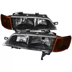 Faros negros lentes transparentes para Honda Accord JDM 94-97 + CD de esquina ámbar - Imagen 1 de 3