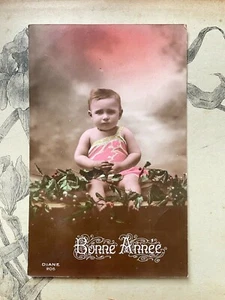 Carte Postale ancienne fantaisie Bonne Année bébé - Bild 1 von 1