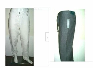 Leinenhose Perry Ellis Tropical Comforthose Tunnelzug oder weiß Heritage - Bild 1 von 11