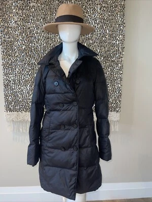 Chaqueta Abrigo Theory Mid Length Down Puffer Negra Parka Diseñador M/L Foto 1 de 4