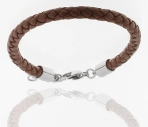 Armband Flechtkordel braun 5 mm geflochtenes echtes Leder STORCH SCHMUCK Germany - Bild 1 von 1