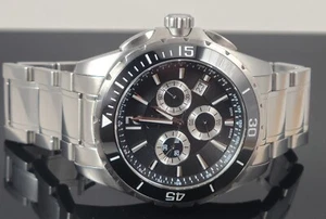 Guess Collection Men's Swiss Made 45mm Stainles ST Black Dial Sapphire CRYSTAL - Picture 1 of 18