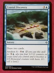 Magic The Gathering BATTLE FOR ZENDIKAR COASTAL DISCOVERY blue card MTG - Picture 1 of 2