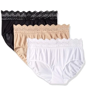 3PK Olga Women's HIPSTER Panties Microfiber SECRET HUG 0913J3 Size 3XL - Picture 1 of 3