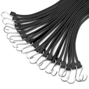 21" 100% EPDM Natural Rubber Tarp Straps, Black Long Bungee Cords with Metal ... - Picture 1 of 9