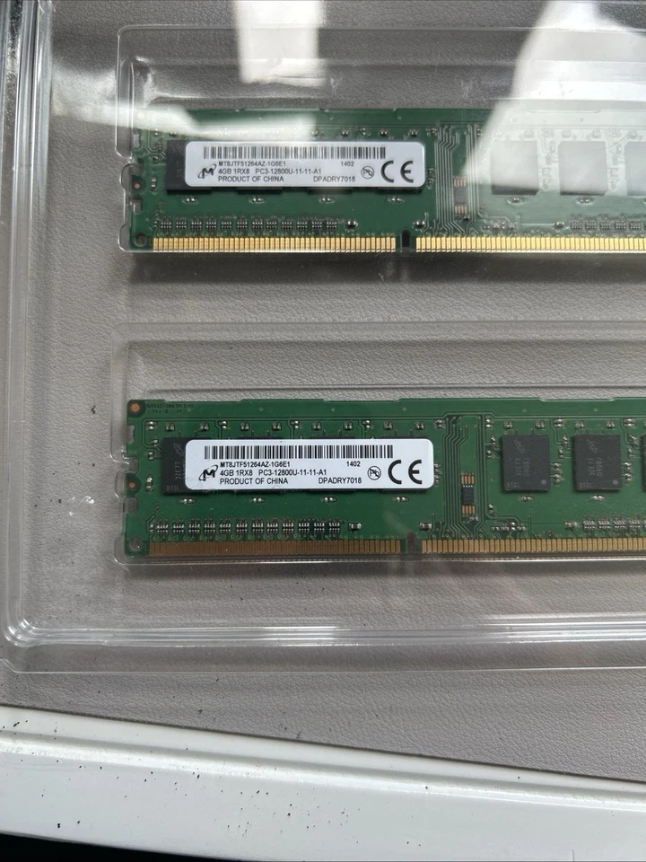 8GB 2X4GB Desktop MemoryRAM PC3-12800U-11-11-A1 MT8JTF51264AZ-1G6E1 1600MHz Dell - Image 1 of 4