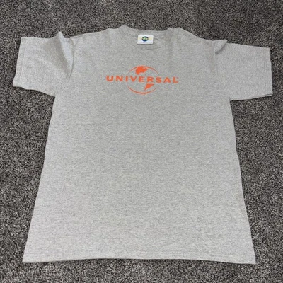 Винтажная футболка с логотипом Universal Studios 90-е серая оранжевая размер средний - Изображение 1 из 4