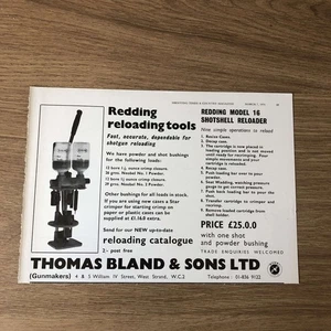 GUNS153 MAGAZINE ADVERT 6X9 THOMAS BLAND: REDDING RELOADING TOOLS - Picture 1 of 1