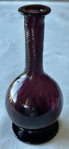 Vintage Purple Amethyst Glass Bottle from Met Museum Swirled Neck 7" tall - Picture 1 of 9