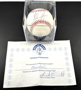NOLAN RYAN SIGNED RAWLINGS BASEBALL IN CASE WITH COA - "OFFICE of NOLAN RYAN" - Picture 1 of 9
