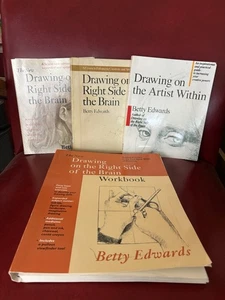 Betty Edward New Drawing on the Right Side of the Brain Artist Workbook Book Set - Picture 1 of 8