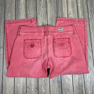 Lucky Brand Latzhose Damen rot kurze Hose weites Bein Baumwolle entspannt Freizeit Gr. 8 - Bild 1 von 7