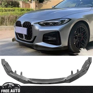 Front Bumper Lip Fits 21-24 BMW G22 G23 4-Series M440i M Sport Gloss Black - PP - Picture 1 of 10
