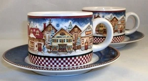 2 tazas/platillos Sakura SNOW ANGEL VILLAGE A+ ESTADO - Imagen 1 de 1