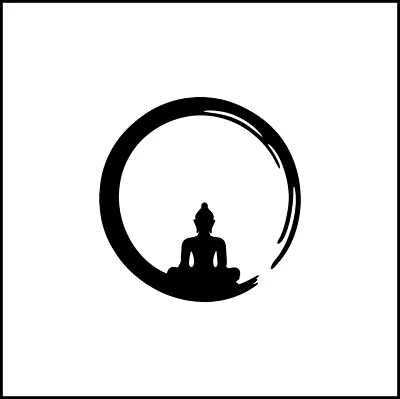 Buddha In A Circle Vinyl Decal - Image 1 of 4