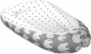 Baby Double-sided Soft Nest Bed Elephants Grey/Small Stars - Picture 1 of 1