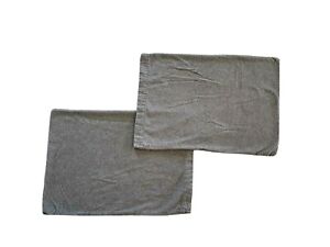 2 Dormisette Germany Pillowcases Gray Flannel Shams Chambray Cotton Bedding