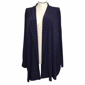 Cardigan donna Ulla Popken aperto davanti taglia 36/38 multicolore a quadri maniche a 3/4 - Foto 1 di 14