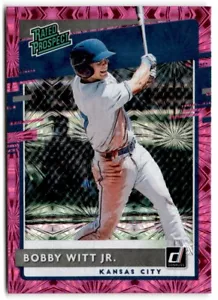 2020 Donruss bewertete Aussichten rosa Feuerwerk Bobby Witt Jr. Rookie Kansas City - Bild 1 von 2