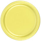 24 Plates 6 7/8" Paper Dessert Plates Wax Coated - Yellow