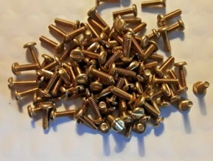#4-40 x 3/8" PAN HEAD SLOTTED, SOLID BRASS MACHINE SCREWS, PLAIN, SELECT QTY - Picture 1 of 1