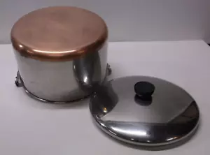 Vintage Revere Ware Kupfer verkleidet 5 Qt Lagertopf mit Schaukel Verriegelungsgriff/Deckel - Bild 1 von 10
