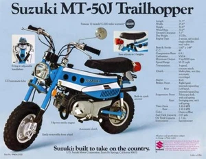1972 SUZUKI MT-50J TRAILHOPPER SALES SPECS AD - Picture 1 of 1